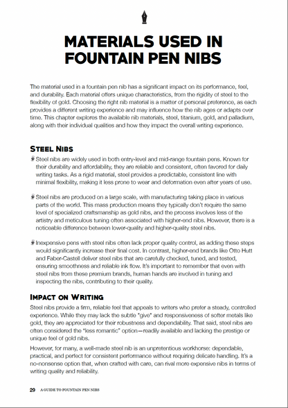 A Guide To Fountain Pen Nibs. ©